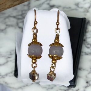 Golden Glow Gemstone Drop Earrings